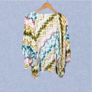 -`♡´- Free! Style Rack Tie Dye Multicolor Aztec Kimono Size S